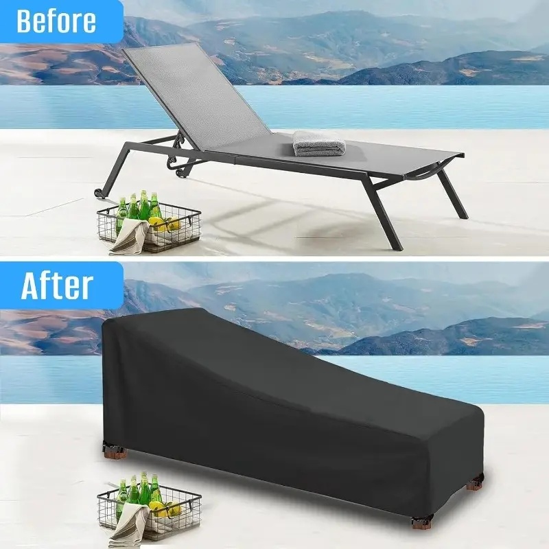 Outdoor Furniture Durable - 頑丈な屋外ラウンジチェアカバー - 耐久性のあるオックスフォード生地、オールシーズン対応のパティオ＆プールサイド保護、パティオ家具カバー