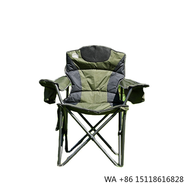 Outdoor Furniture Recliner Set - 新型軽量ポータブルキャンプチェア、モダンスタイルのシンプル折りたたみ式ビーチチェア（釣り用アームレスト付き）