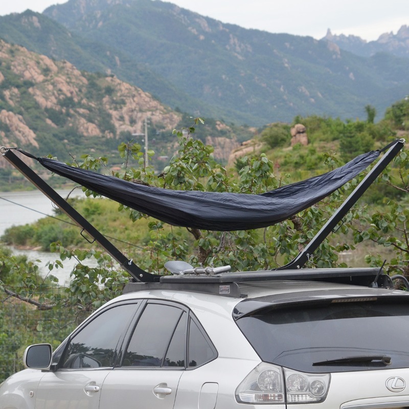 Outdoor Furniture Durable - 2026年式SUV車用屋外自動運転車ルーフレジャーハンモックブラケット、耐久性のあるスチール素材のキャンプ用ハンモック