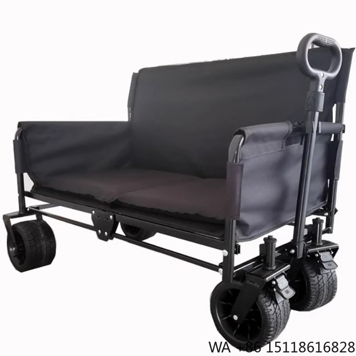 Outdoor Furniture Recliner Set - JXFT多機能四輪メタル屋外折りたたみワゴンリクライニングソファカート（キャンプ、釣り用）3年保証付き