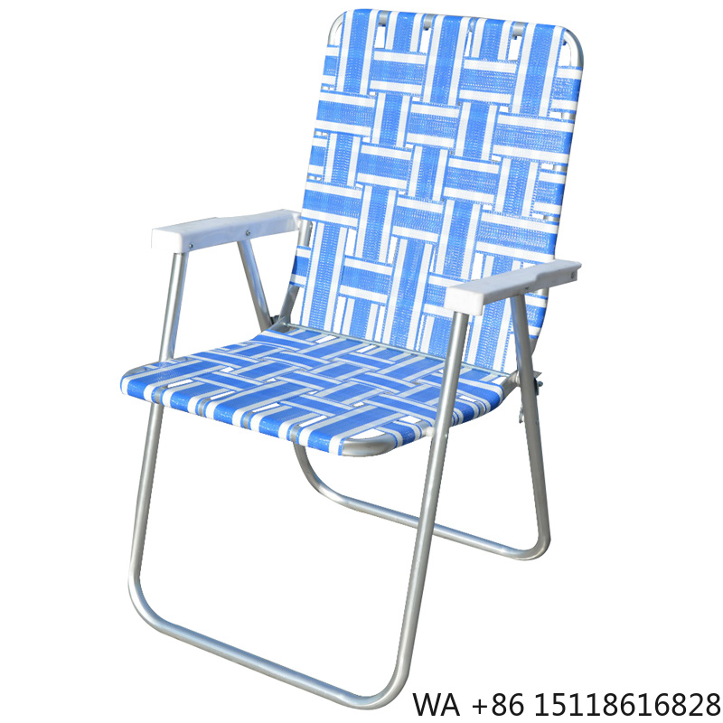 Outdoor Furniture Recliner Set - 折りたたみ式パティオ芝生用ウェブチェア、ガーデン用ビーチキャンプチェア（ブルー）