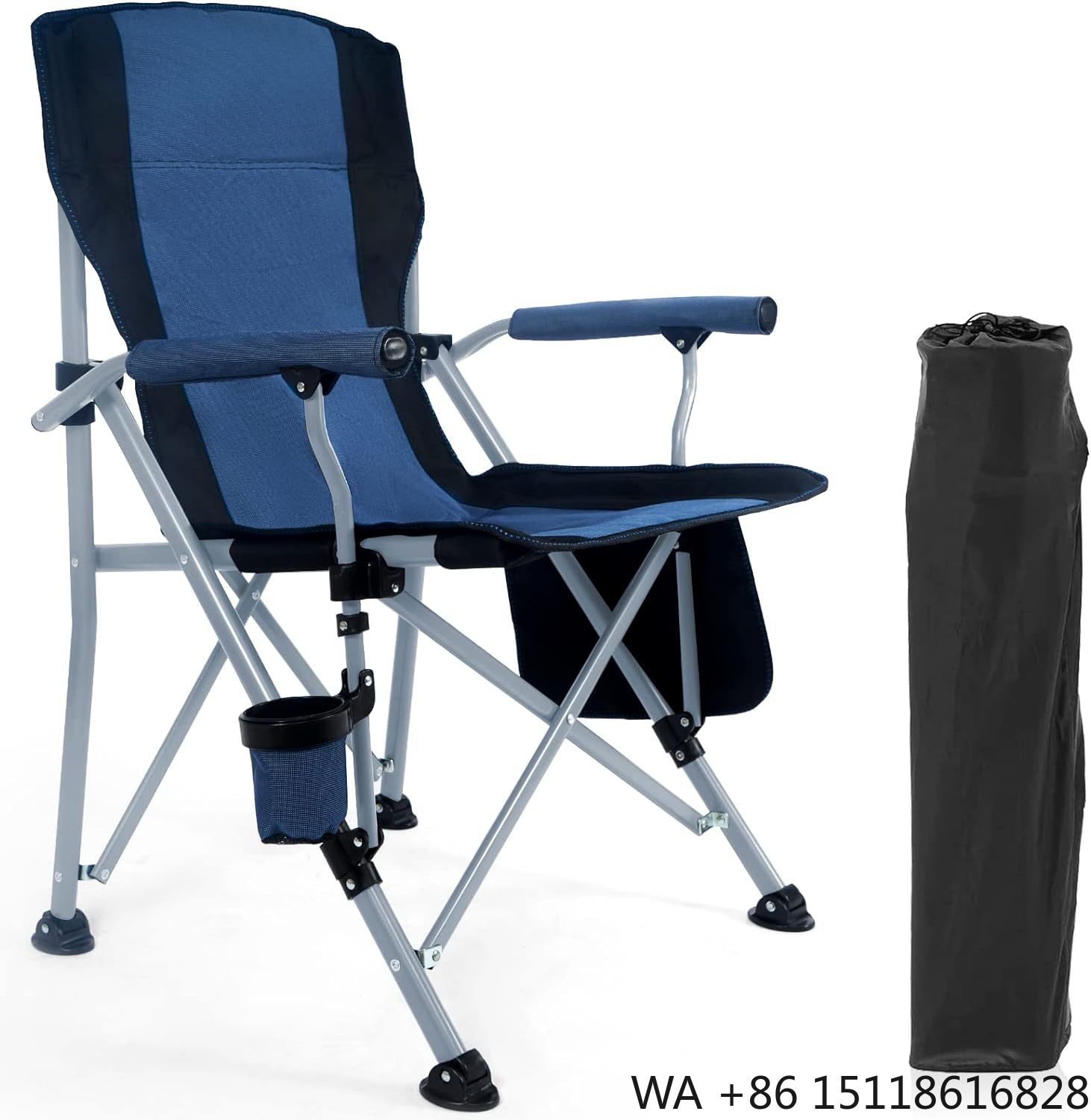Outdoor Furniture Recliner Set - 屋外キャンプ折りたたみ式ポータブル大型アームチェアビーチレジャーチェア背もたれ付き快適な釣り用椅子