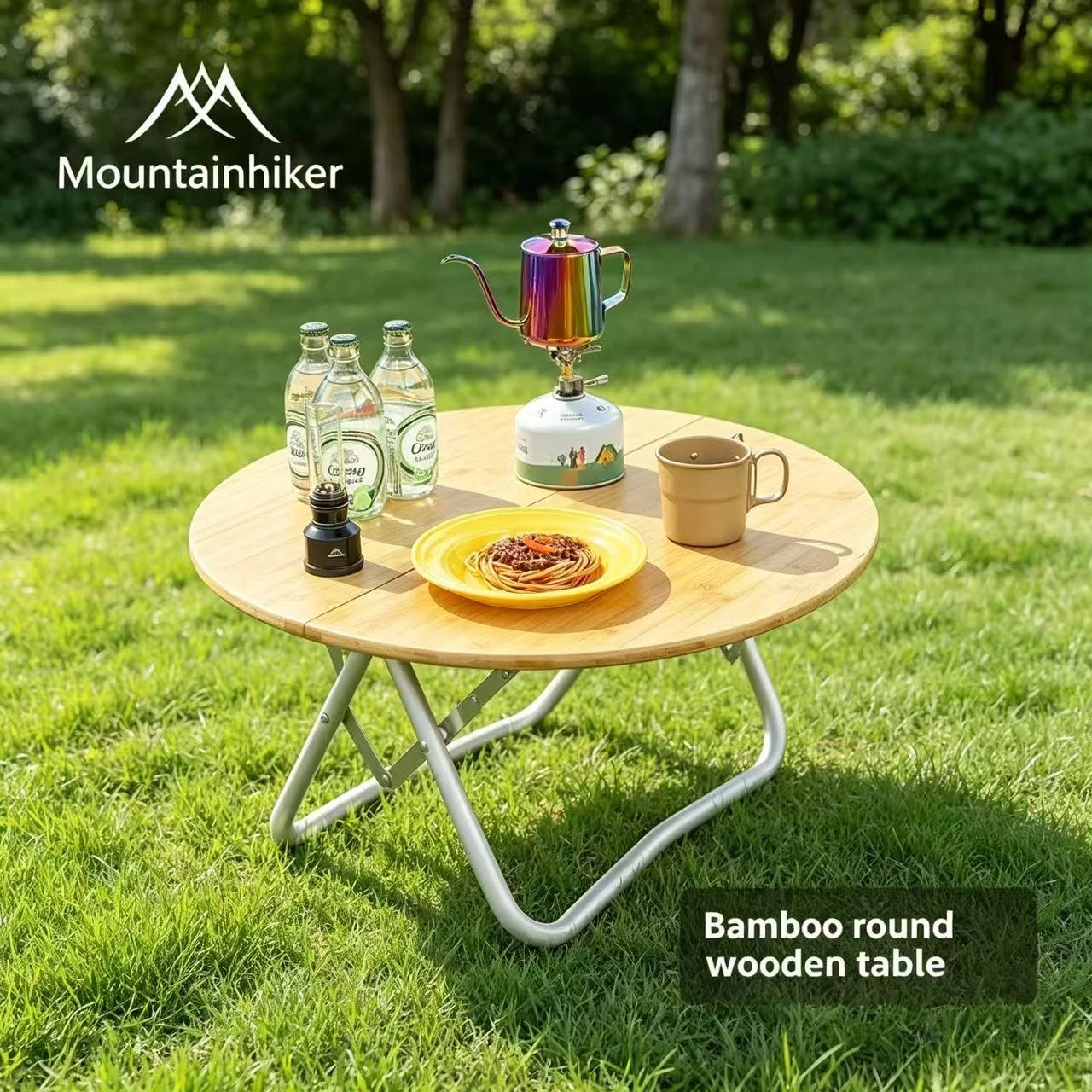 Outdoor Furniture Australia - MOUNTAINHIKER ポータブルキャンプテーブル ラウンド折りたたみ式リフト調節可能な小型テーブル 超軽量 屋外用 ピクニック