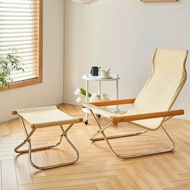 Outdoor Furniture Japanese Style - 日本のシンプルなキャンバスソファ、シェーズロング、日本のバルコニー、家庭用、怠惰な屋外レジャー、ビーチチェア、折りたたみ椅子
