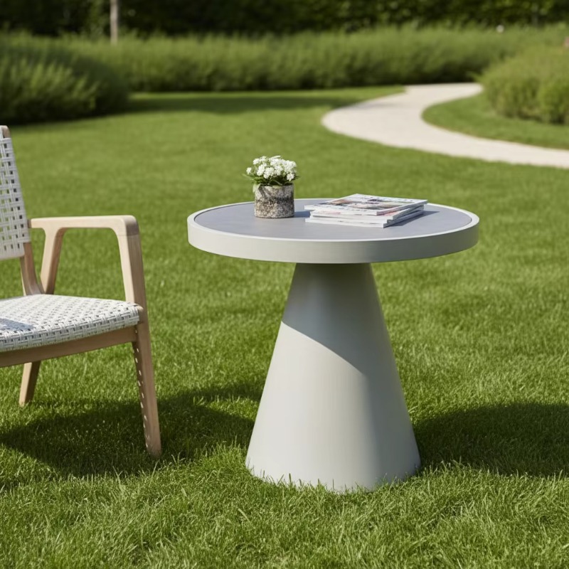 Outdoor Furniture Japanese Style - モダンな北欧風丸型コーヒーテーブル、小さなアパート用、和風ミニサイドテーブル、シンプルな屋外用コンビネーションテーブル