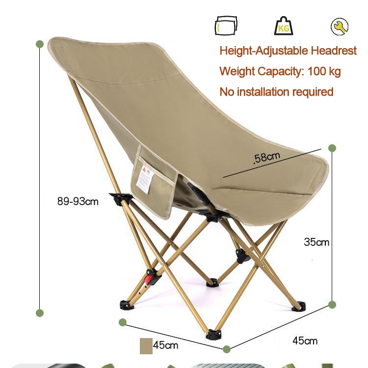 Outdoor Furniture Diy Plans - 調節可能なムーンチェア：座ったり寝たりできる、屋外用、ポータブル、キャンプ用、ハイバック、幅広シート、釣り用椅子