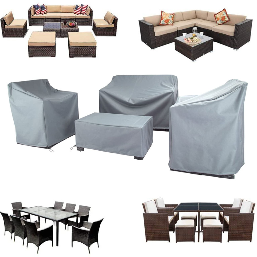 Outdoor Furniture Durable - 1-4 ピース屋外ベランダパティオガーデン家具カバーセット 210D 耐久性と耐水性生地屋外ソファカバー