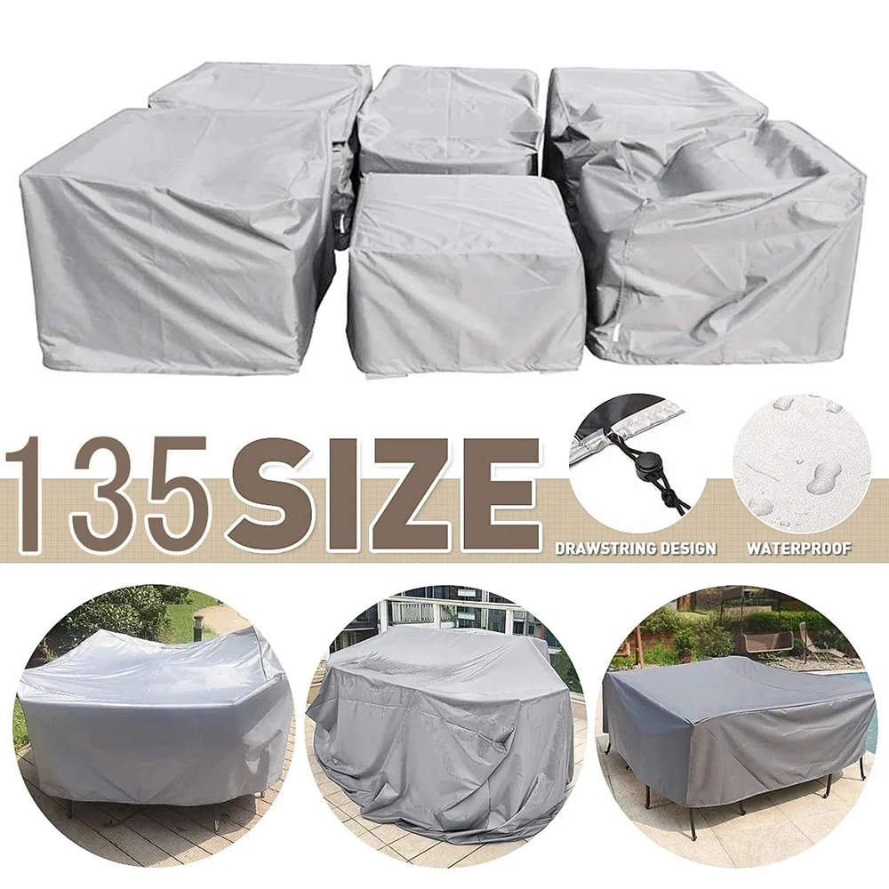 Outdoor Furniture Recliner Set - 頑丈なパティオ家具セットカバー、屋外断面ソファ、テーブルと椅子のセット、耐水性、大型