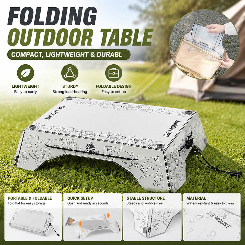 Outdoor Furniture Australia - 折りたたみキャンプテーブル超軽量PPミニトレイ小型バックパッキングハイキング用品ポータブルピクニックデスクアウトドアギア