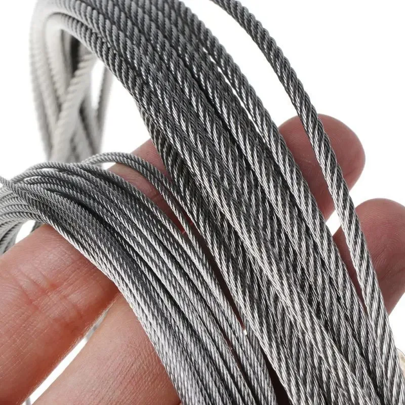 Outdoor Furniture Rope - 1 ロール 5/10 メートルステンレス鋼ワイヤーロープソフト釣り用リフティングケーブル物干し用ハードウェア安全ロープ屋外用リギング手すり