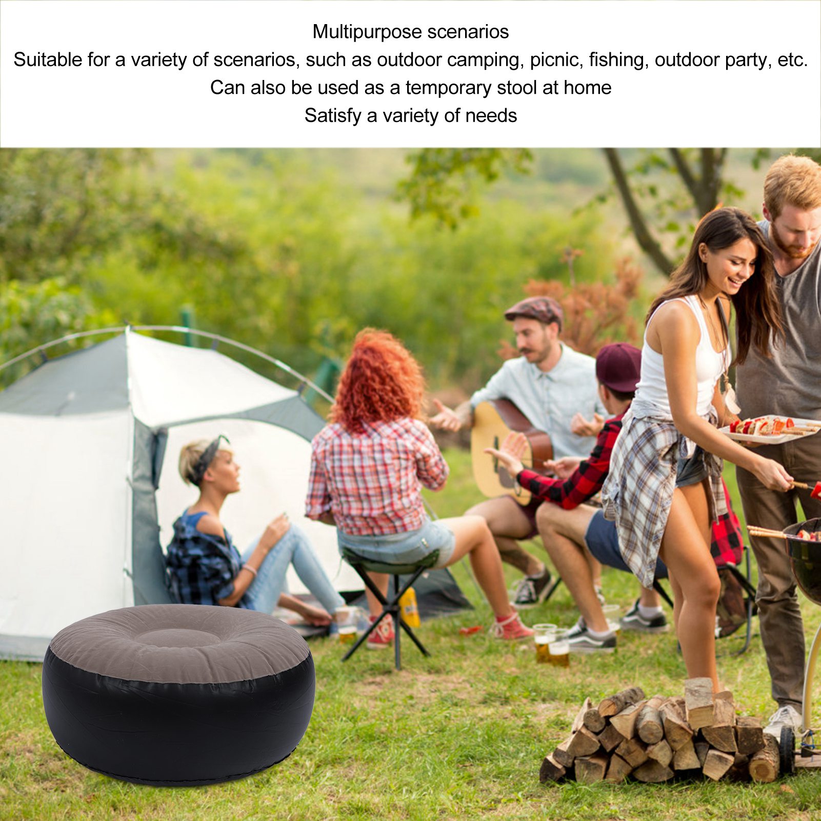 インフレータブルフロッキングスツール多目的軽量ポータブル人間 - Outdoor Furniture Design のレビューと価格