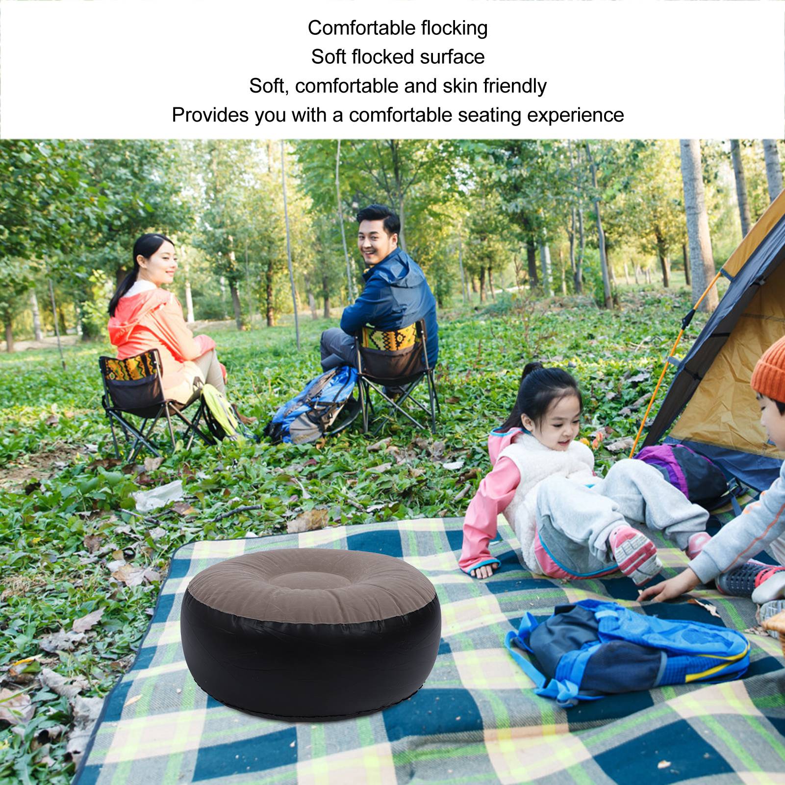 インフレータブルフロッキングスツール多目的軽量ポータブル人間 - Outdoor Furniture Design のレビューと価格