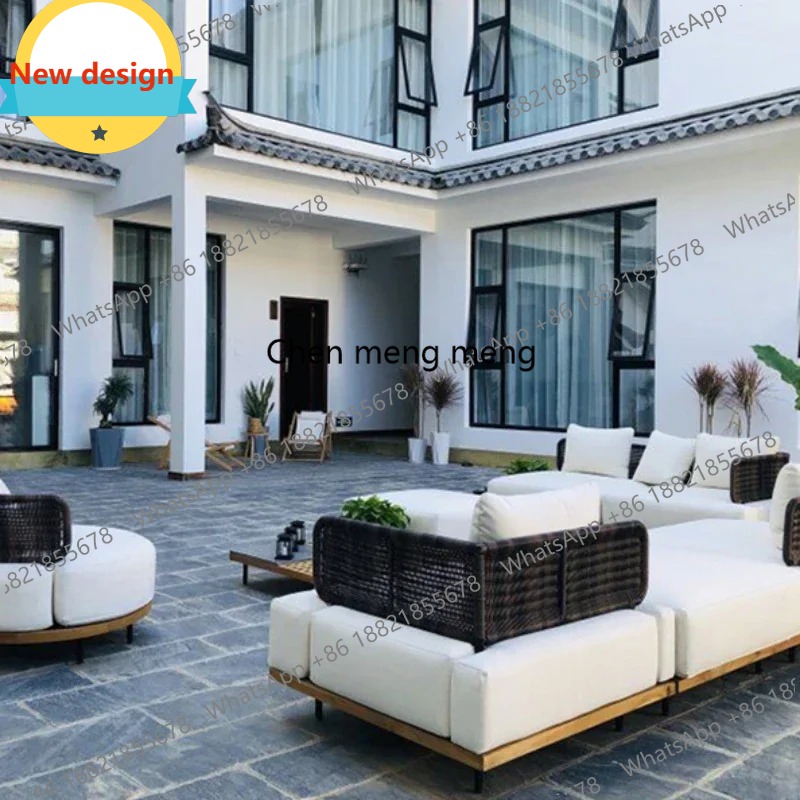 D80和風シンプルチークガーデンソファ高級レトロレジャーデザ - Outdoor Furniture Japanese Style のレビューと価格