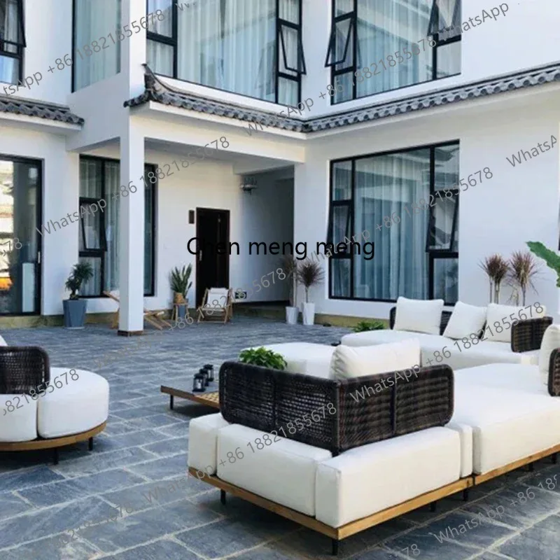 01A 日本風シンプルチークガーデンソファ高級レトロレジャー - Outdoor Furniture Japanese Style のレビューと価格