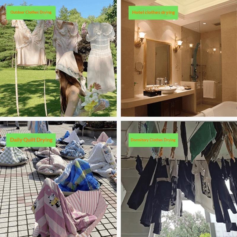 ポータブル8M伸縮式洗濯物干しロープ、穴あけ不要、耐久性のあ - Outdoor Furniture Rope のレビューと価格
