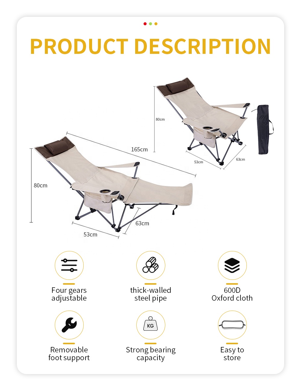 ポータブル折りたたみリクライニングチェア 軽量調節可能チェア - Outdoor Furniture Recliner Set のレビューと価格