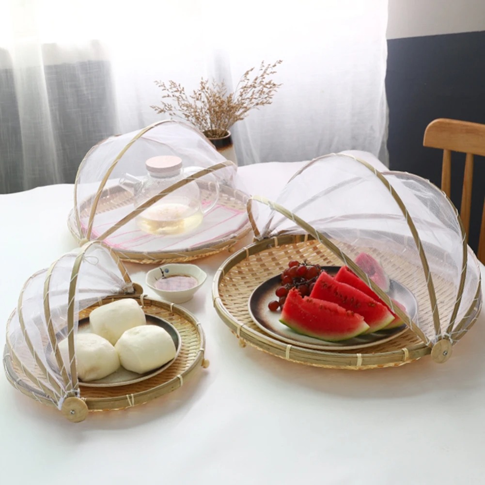 竹編みバスケット防蚊帳果物野菜バスケットちりとりテントバスケ - Outdoor Furniture Rattan のレビューと価格