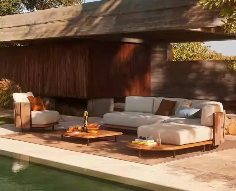 北欧風屋外ラタンソファ、ヴィラ中庭ガーデンサンルーム、デザイ - Outdoor Furniture Rattan のレビューと価格