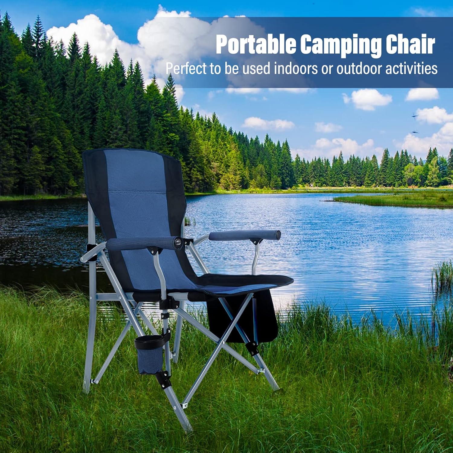 屋外キャンプ折りたたみ式ポータブル大型アームチェアビーチレジ - Outdoor Furniture Recliner Set のレビューと価格