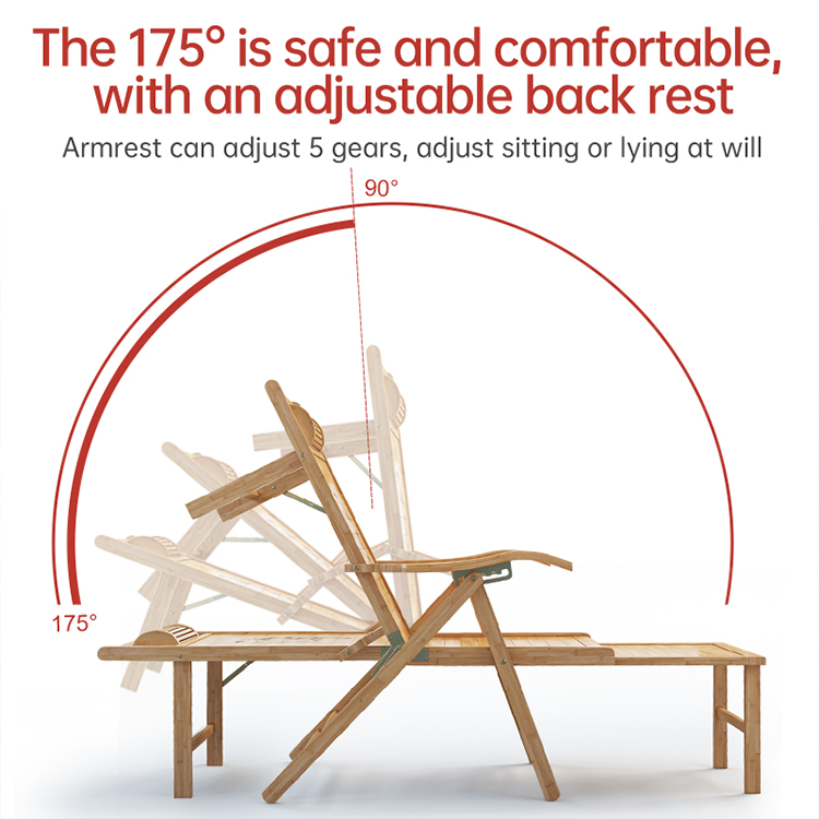 軽量でモダンなデザインの竹製折りたたみ式ラウンジチェア、サン - Outdoor Furniture Design のレビューと価格