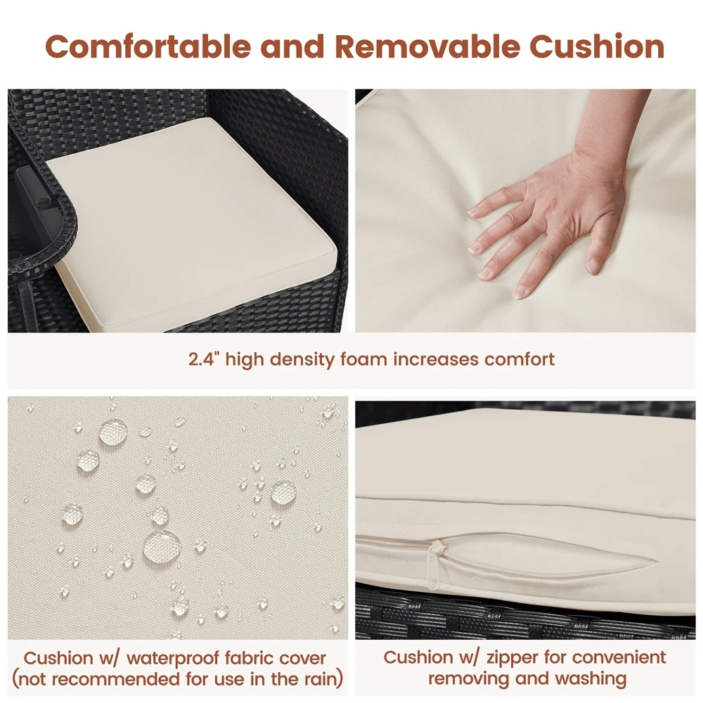 プレミアムアウトドアダブルチェア 2人掛け PEラタン製パテ - Outdoor Furniture Durable のレビューと価格