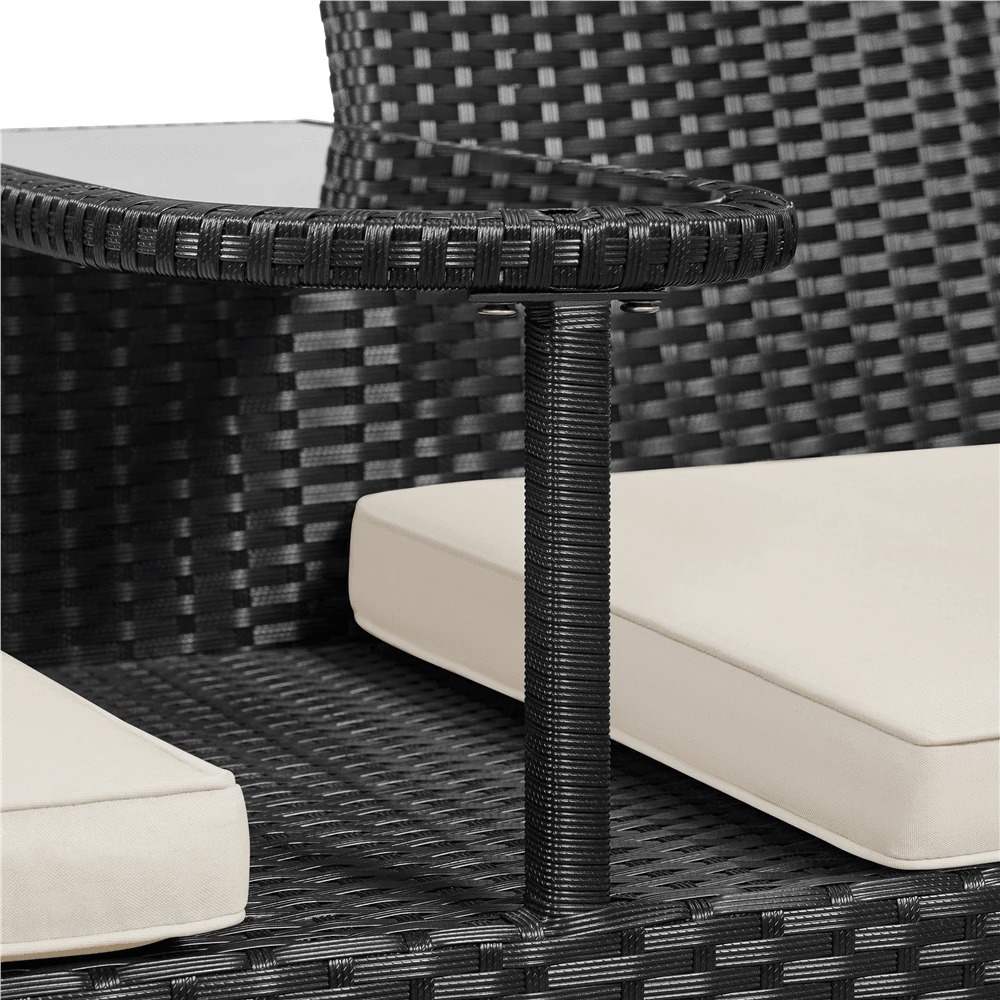 プレミアムアウトドアダブルチェア 2人掛け PEラタン製パテ - Outdoor Furniture Durable のレビューと価格