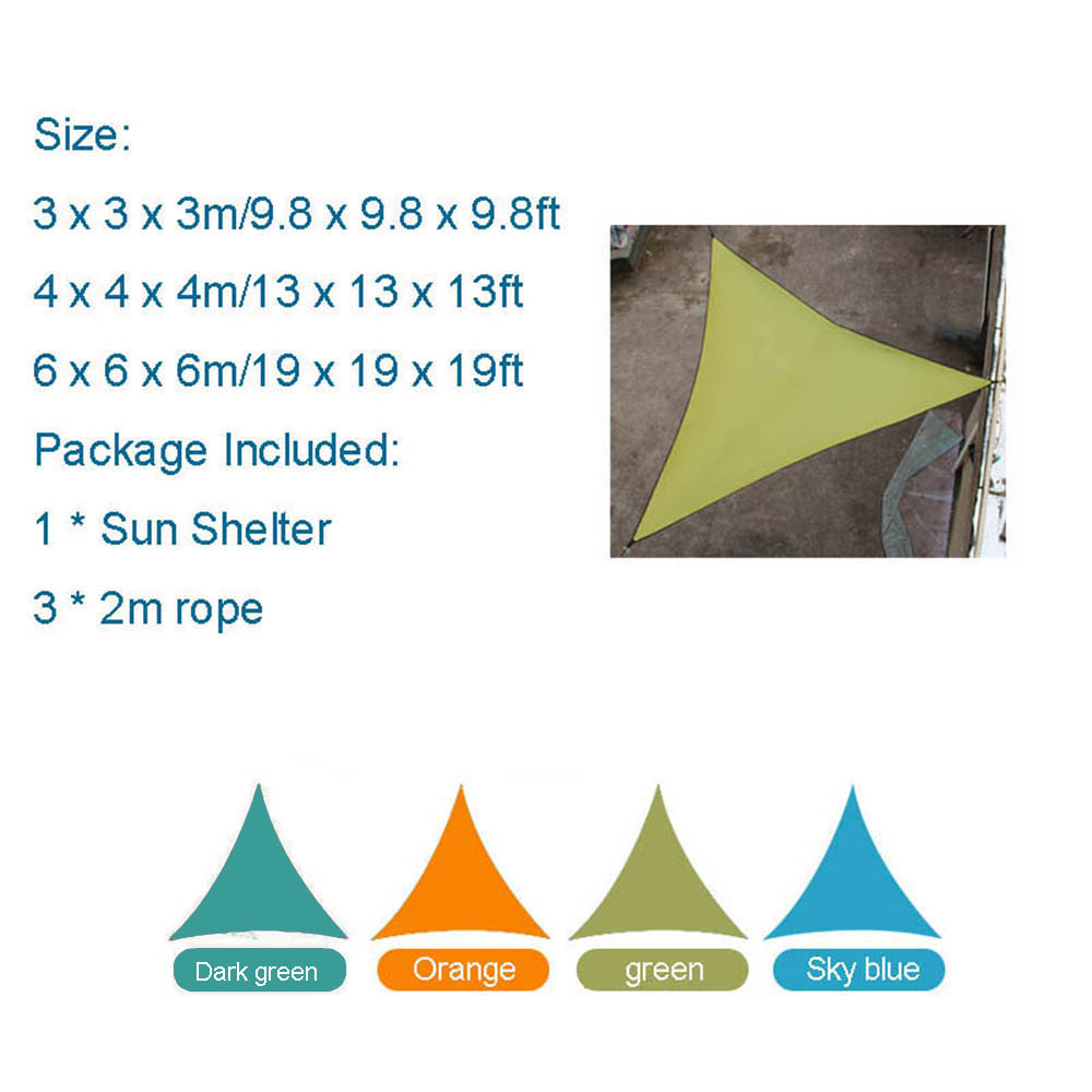 6 × 6 × 6 m 三角形太陽の避難所防水サンシェイドセ - Sun Sail Shade のレビューと価格
