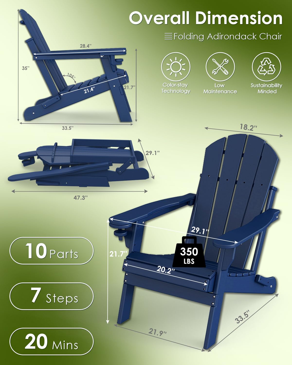 チェアセット2、折りたたみ式全天候型、カップホルダー付き、5 - Outdoor Furniture Recliner Set のレビューと価格