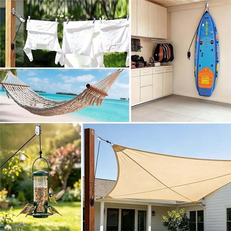 L60Aプーリーブロックナイロンロープアイパッドプレートフッ - Sun Sail Shade のレビューと価格