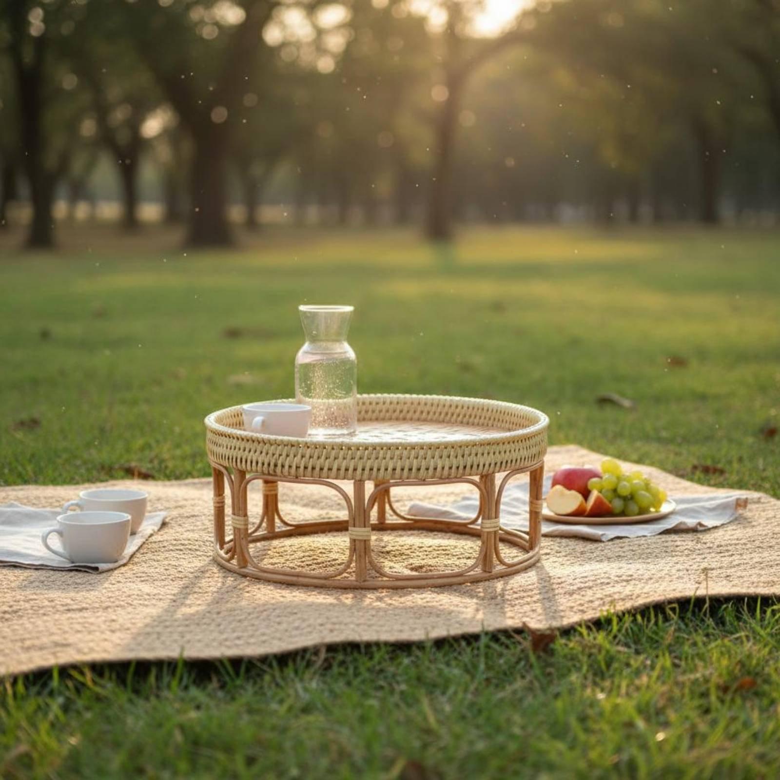 ラタン製ティーテーブル 軽量ピクニックティーテーブル 屋外用 - Outdoor Furniture Rattan のレビューと価格
