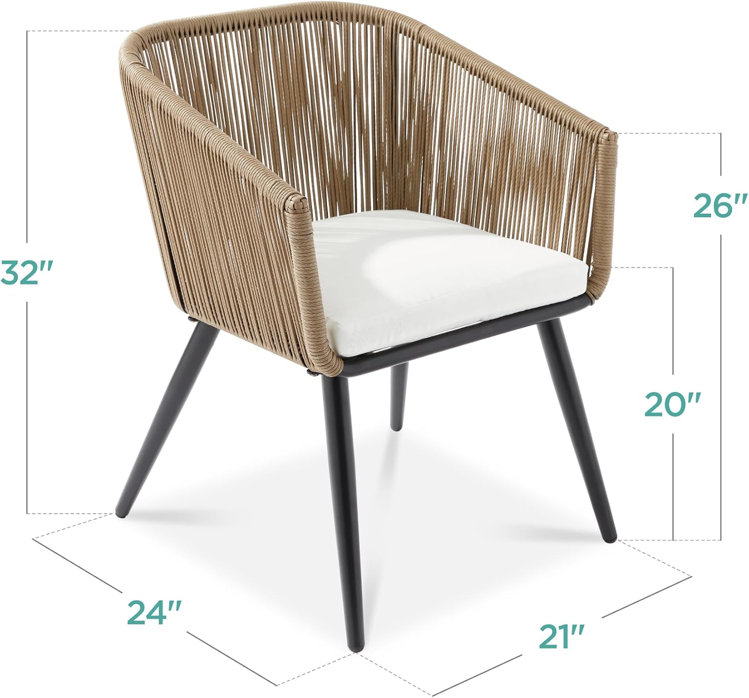 屋外用ラタン製パティオダイニングチェア、2ピースの籐製家具コ - Outdoor Furniture Rattan のレビューと価格