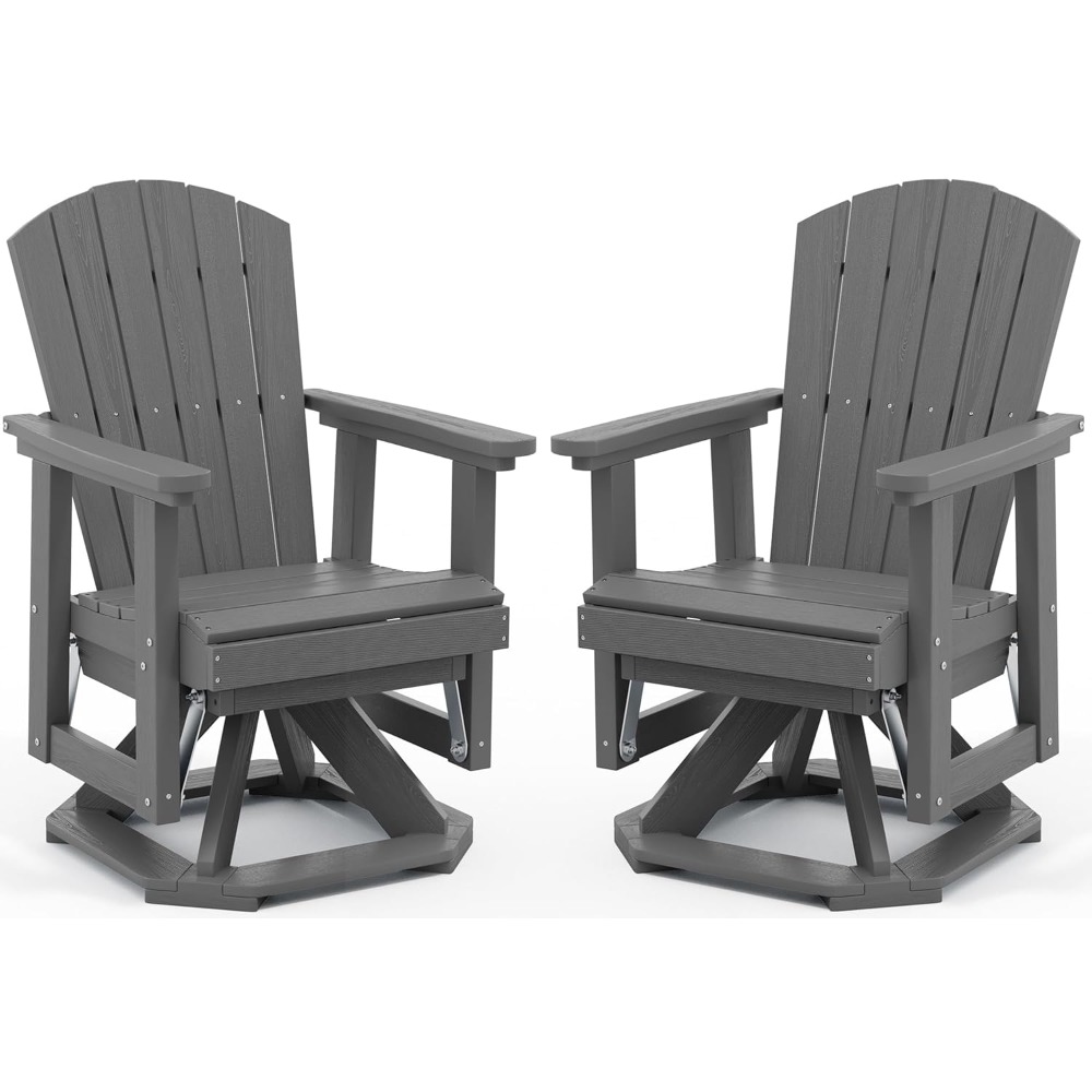 アディロンダック回転式グライダーチェア、HDPE屋外グライダ - Adirondack Chair Wood のレビューと価格