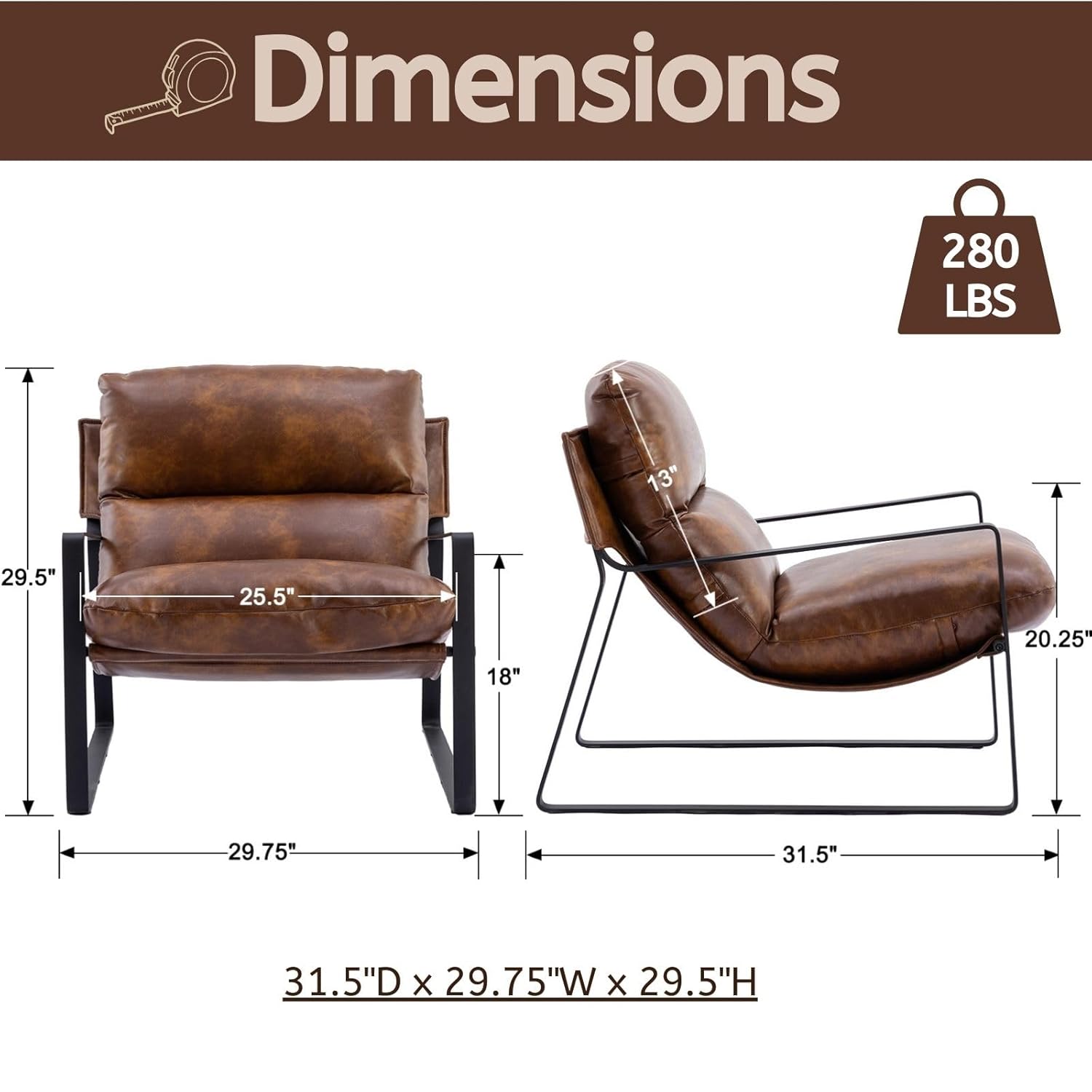 PUレザーアクセントアームチェア2脚セット、布張りソフトメタ - Adirondack Chair Wood のレビューと価格