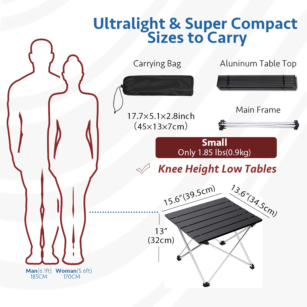 持ち運び可能な折りたたみ式キャンプテーブル、軽量でビーチ、ピ - Outdoor Furniture Australia のレビューと価格