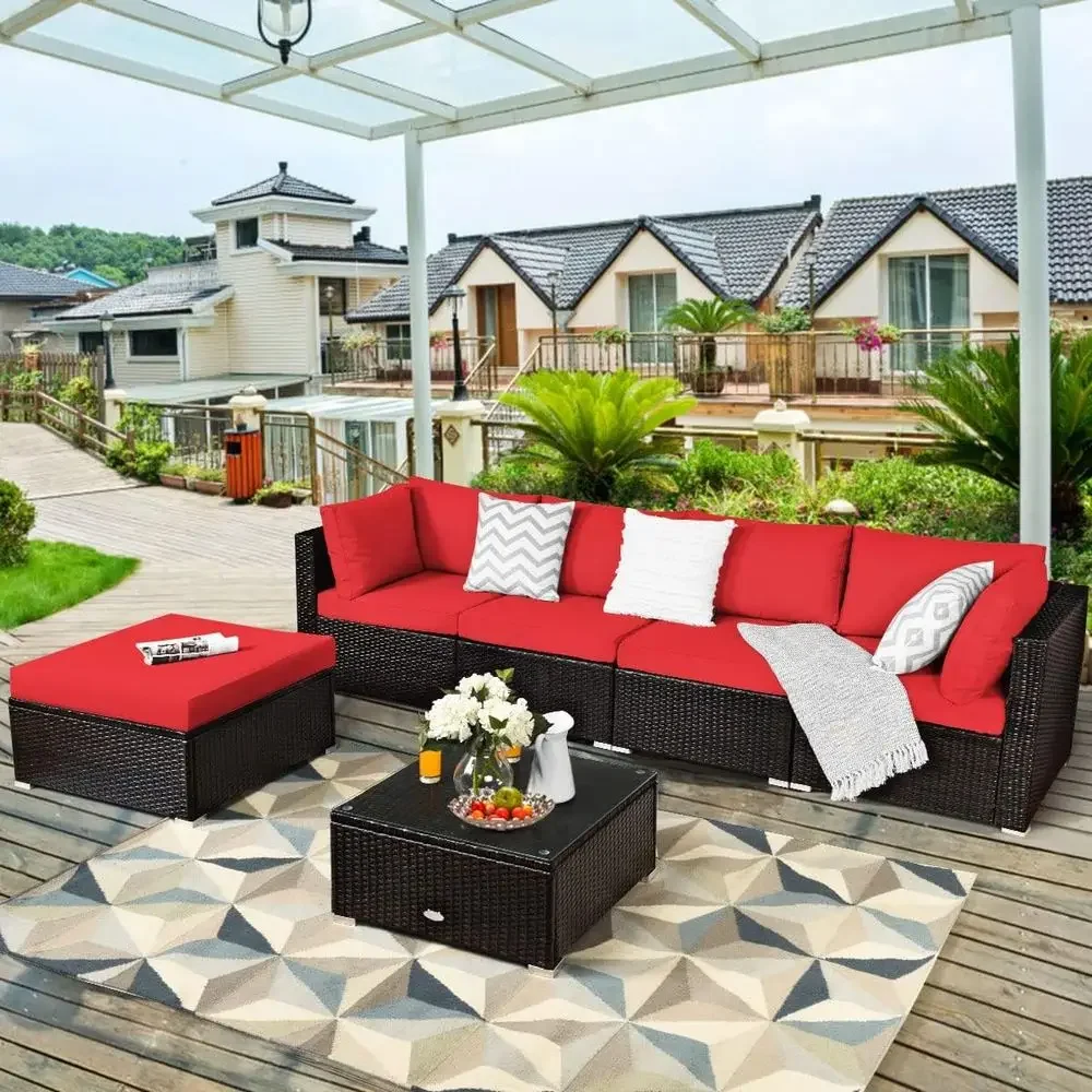 6点セットの屋外パティオ家具セット、コーヒーテーブル、耐久性 - Outdoor Furniture Durable のレビューと価格