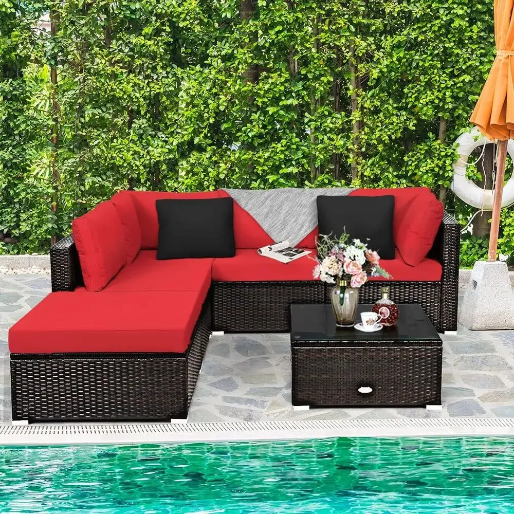 6点セットの屋外パティオ家具セット、コーヒーテーブル、耐久性 - Outdoor Furniture Durable のレビューと価格