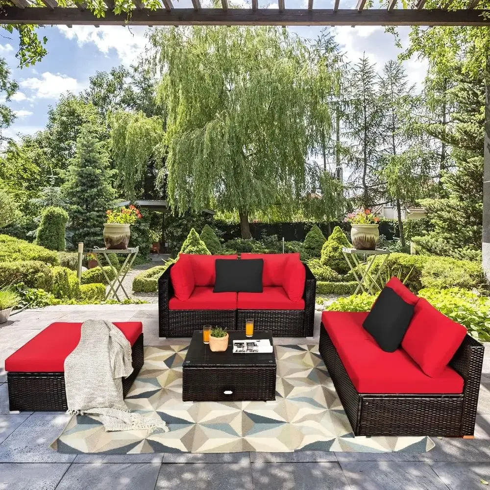 6点セットの屋外パティオ家具セット、コーヒーテーブル、耐久性 - Outdoor Furniture Durable のレビューと価格