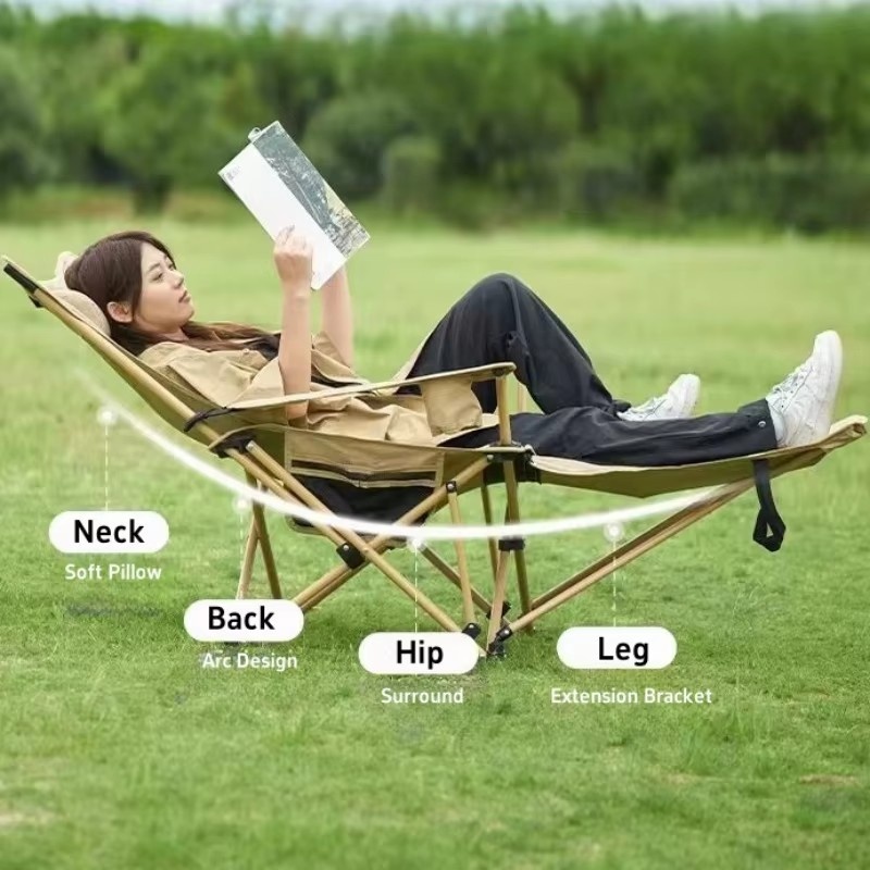 SwiftTranz ポータブルスチール折りたたみキャンプチ - Outdoor Furniture Recliner Set のレビューと価格