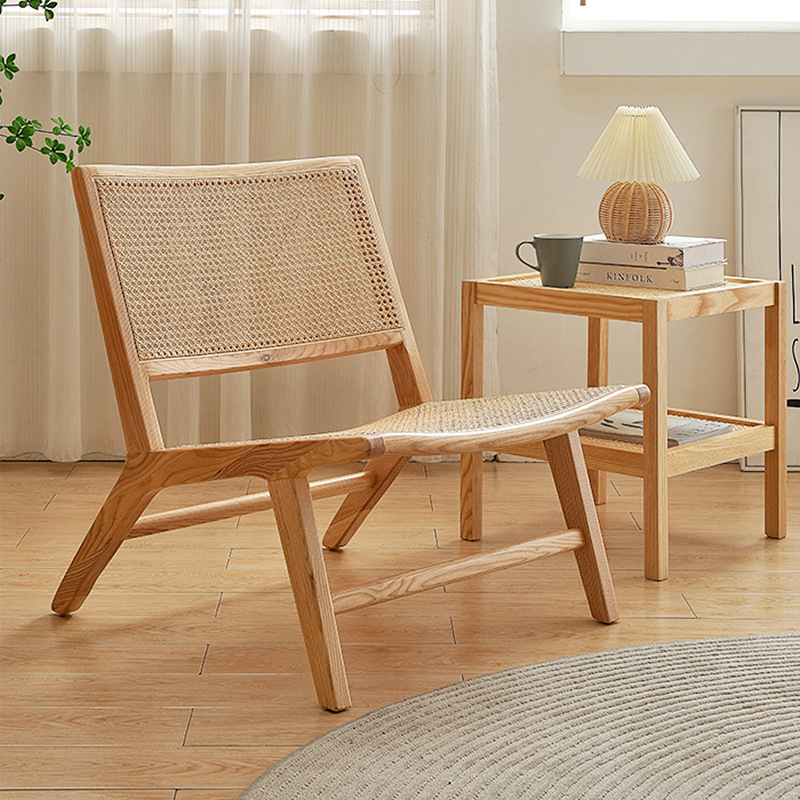 籐編みラウンジチェア、北欧風和風シングルソファチェア、折りた - Outdoor Furniture Japanese Style のレビューと価格
