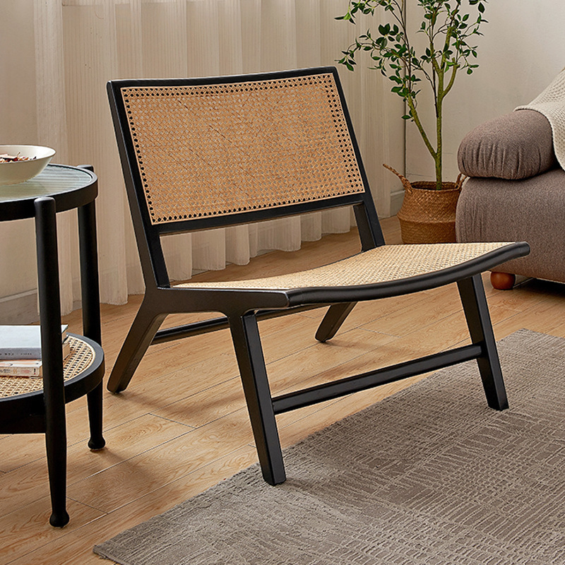 籐編みラウンジチェア、北欧風和風シングルソファチェア、折りた - Outdoor Furniture Japanese Style のレビューと価格